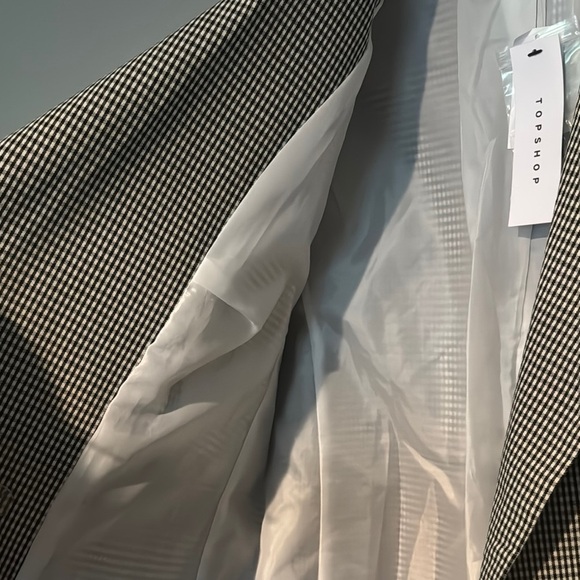 Topshop Black and White Blazer Modern Tailored Fit - Picture 6 of 7